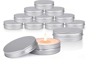 Sopito Boîtes de Conserve en Aluminium, 24 pièces Contenants à Couvercle à vis en métal Rond de 120ml Bocaux de boîtes de Bougie vides pour la Fabrication et Le Stockage de Bougies