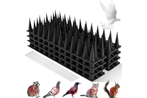 OFFCUP Pic Anti Pigeon Plastique, 1.8M Pique Anti-Pigeon Pointes d'oiseaux en Plastique Pics Anti Chat avec 10 Attaches-Câbles pour Toitures Rebords Balcons, Terrasse Extérieurs - Noir