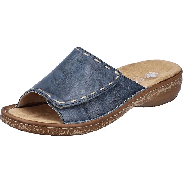 Mules Rieker Femme 60896 - En Cuir - Confort Anti-Stress - Semelle Souple - Printemps/Été