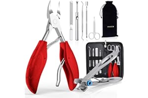 ‎INXEN INXEN Professional Manicure Nail Clippers Set, Sharp Nail Clippers for Thick Ingrown Toenails, Stainless Steel Pedicure Foot Care Nail Clippers, 7 Pieces Manicure Set with Nail Scissors, Cuticle