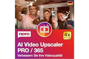 Nero AI Video Upscaler Pro 365 | Videoqualität verbessern | KI Video Enhancer | 4× Super Resolution bis 4K | Rauschunterdrückung & Anti-Blur | neue KI-Modelle | Frame-Interpolation | 1 PC | Win 11/10