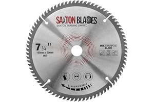 SAXTON TOOLS TCT18580TTCG20B Saxton TCT brzeszczot do piły tarczowej 185 mm x 80T x 20 mm otwór (pierścień 16 mm) aluminiowy laminat twarde drewno