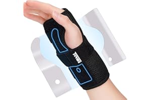 TOVIKI Wrist Support Brace Right Hand with 2 Metal Splints for Joint Pain Arthritis Carpal Tunnel Pain Tendonitis for Men and Women Black (L(Pack of 1), Right)