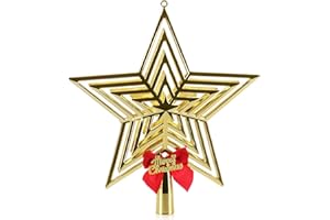 COM-FOUR® Top choinkowy w ksztalcie gwiazdy - Gwiazdka na wierzch choinki - Ozdoby choinkowe - Ozdoby choinkowe wykonane z tworzywa sztucznego