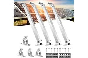 MENGTECH Solarpanel Halterung, 4 Stück Solarmodul Halterung Befestigung Flachdach 15-30°,Aluminium PV Halterung für Solarmodule,36-68cm Verstellbare,Befestigung Schiene Balkonkraftwerk Halterung für RV Boote