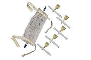 TOPMED ETS Complete Kit Urinary 5 Days 5 Rubber Condom Catheters External Self-Seal + Leg Bag 750ml + Straps (Meduim 25 mm 1 Inches)