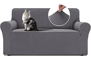BellaHills High Stretch Sofabezug Übergröße 2 Sitzer (170-185cm) Moderne Sofaüberwurf Elastische Sofahusse für Wohnzimmer Protector für Haustier, Grau