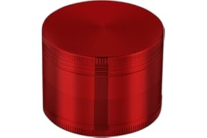 LIHAO Grinder Crusher 4-Teiliges Set Mühle Zinklegierung mit Pollen Scraper für Spice Kräuter Gewürze Herb (Mini 5 x 3,5 cm, Rot)