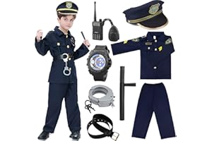 CNEXMIN Costume Poliziotto Bambino vestito poliziotto Con Accessori Costume Poliziotta Vestito Carnevale Poliziotto Bambino Per Il Carnevale Di Halloween.