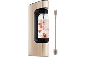 Twenty39 qarbo LUXE Premium Metal Sparkling Water Maker Machine - Soda Beverage Carbonator for Home, Seltzer & Carbonated Beverage Dispenser, Water Carbonation Fizz Maker (Tuscan Gold)