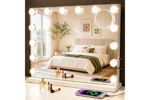 Mursche Sminkspegel med belysning, 50 x 40 cm stor LED Hollywood-spegel
