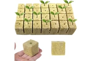 MICACORN Steinwolle Würfel, 28 Pcs Hydrokultur-Würfel, Steinwolle Anzucht, Grodan Rockwool Cubes, Hydroponic Sämling Steinwolle Würfel für Stecklinge, Klonen, Pflanzenvermehrung, Gewächshauskompresse Basis