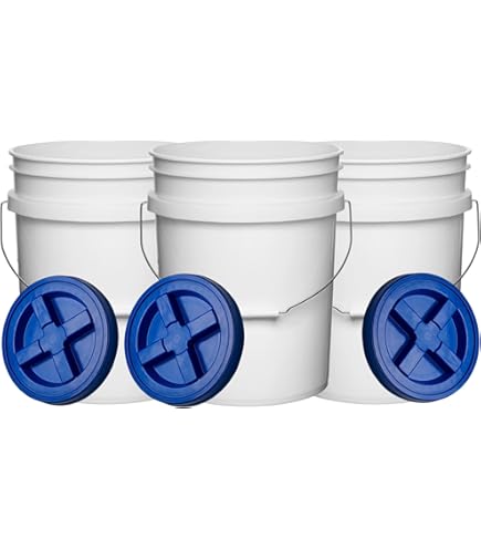 Groene 5 Gallon 90 mil Emmer met Gamma Seal Deksel (Blauw