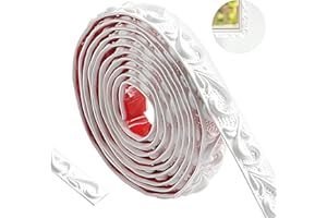 ZTOWOTO 300cm Flessibile Modanatura Autoadesivo, Boiserie Autoadesivo Impermeabile Bordo Per Pareti 3D Vintage Pattern, Striscia Muro Decorativa Domestica (Bianco-2cm)