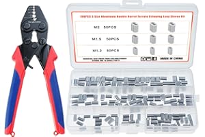 Knpwer 151 szt. narzędzie do zaciskania lin drucianych, szczypce do zaciskania 0,1-2,2 mm, z 3 rozmiarami aluminiowym zestawem tulei zaciskowych