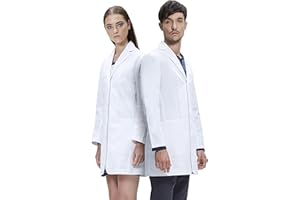 Dr. James Student Lab Coat for Men and Women, Multiple Pockets, Tailored Fit, Stud Closing, 35" Length