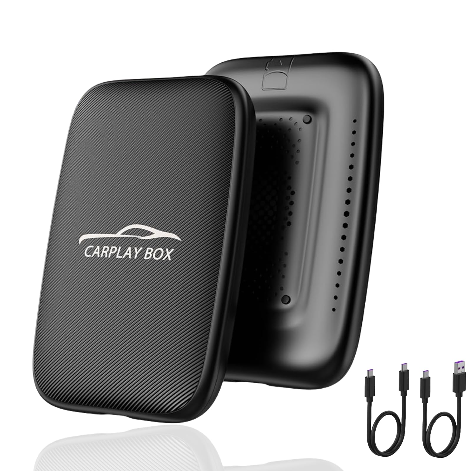 Xfopz Wireless Carplay and Android Auto Dongle Support Netflix/YouTube/TF Card,Car Play Ai Box with USBA-C and USBC-C Cables for iPhone Android,Video AI Car Box Convert Adapter