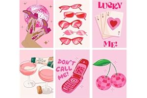 QITIXI:OU 6er Pack Malen nach Zahlen Erwachsene - DIY Tasse Gemälde für Anfänger, Handgemalt Ölgemälde Leinwand Personalisierte Kunst für Zuhause, Kreatives Geschenk für Stressabbau, Ohne Rahmen 20x30cm Rosa