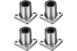 QUARKZMAN LMK12UU Linearkugellager 12mm Bohrung 21mm Außendurchmesser 30mm Länge Vierkantflansch Stahlkäfig für CNC-Maschine 3D-Drucker