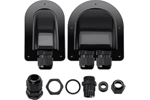 VooGenzek 2 Stück Solar Dachdurchführung, 2-Fach/1-Fach wasserdichte ABS Wohnmobil Kabeldurchführung, für Kabel 6-12 mm für Solaranlage Wohnmobil Caravan Boot Sat-Anlage und Klimaanlage (Schwarz)
