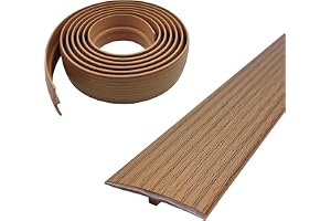 Övergångsprofil självhäftande PVC-formad T-form – 50 mm bred – flexibel övergångsremsa för laminat/MDF och trägolv (ek gul, 3 m)