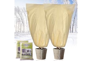 GROOFOO 2PCS Funda para Plantas, Cubierta para Plantas Protección, Plantas Cubierta Protección Invierno no Tejida 80 g/m²Protege de Bajas temperaturas los Cultivos de Plantas (60x80cm)