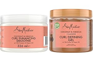 SHEA MOISTURE SheaMoisture Coconut & Hibiscus Curl Enhancer for thick, curly hair 326 ml & Defining Styling Gel 431 ml