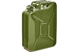 BW® Kraftstoffkanister Metall Benzinkanister 20 Liter - Olivgrün - RAL 6003 - TÜV-geprüft und UN-Zulassung - Made in Europe
