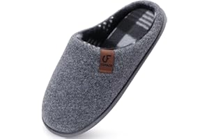 COFACE Chaussons Homme Hiver Chaud en Mousse à Mémoire Pantoufles en Feutre Pour Intérieur/Extérieur de Forme Chaussures Enavec Semelle Antidérapante en Caoutchouc Taille 40-49