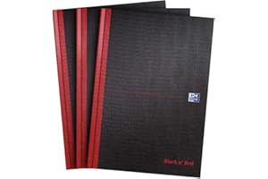 Oxford Black n' Red Notatnik A4, twarda okładka, 3 sztuki