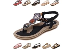 QJJQ Sandali Donna Estive Eleganti Infradito Comodi Strass Bohemia Flip Flop Spiaggia Piatti Scarpe