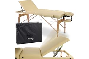 HABYS Bianca 3 Zonen Massageliege, Massageliege Klappbar, Massagetisch, Massagebank, Vollholz, Vollausstattung, 213 x 90 x 85