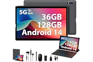 MAXLEGEN Tablet 10,1 Pollici, Android 14, 36GB RAM+128GB ROM/2TB TF, Octa Core 2.0Ghz, 5G WiFi, 8000mAh, BT5.0, 8+5MP, GPS, Tablet con Tastiera e Mouse/Penna/Auricolare