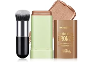 Noerrors Creme Kontur Bronzer Stick für Wangenfarbe, Mehrzweck-Highlighter Rouge Makeup Stick, Natürlich schimmernder fester Feuchtigkeitsmischer für unterwegs für Gesicht, Körper, Lidschatten