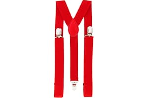 BB Accessories Unisex Kids Junior Braces / Suspenders Plain Red One Size