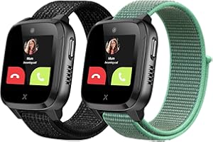 Snyeest 2-Stück Nylon Armbänder Nur Kompatibel mit XPLORA Kidzi Armband, Kids Smartwatch Klettverschluss Mädchen Jungen Verstellbare Ersatz Armbänder Kompatibel mit Xplora Kidzi