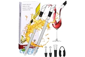 Toaren Zestaw chłodzący do wina, 8 w 1, akcesoria premium, stal nierdzewna, chłodząca do wina, chłodziarka do wina, pręt chłodzący do wina, pręt chłodzący do wina ze stali nierdzewnej z dekanterem,