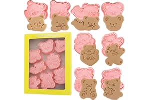 Keepaty Bear - 8 formine per biscotti a forma di orso, stampabili 3D, stampabili, in plastica, per biscotti, fondente