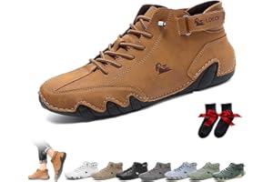 LOVEWLVNCL Stivali alti italiani fatti a mano da uomo Scarpe minimaliste da esterno Beck Scarpe casual traspiranti antiscivolo a piedi nudi per passeggiate Escursionismo Guida stivali Chukka(marrone,49 EU)