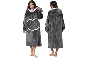 ‎FEELJAM FEELJAM Decke mit Ärmeln und Kapuze, Kuscheldecke Hoodiedecken mit Reißverschluss und Taschen