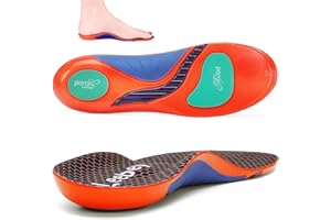 Leebey Semelles Orthopédiques Soutien de Voûte Unisexe Confort Semelle Chaussures pour Hommes Femmes pour Douleur au Pied, Pieds Plats, Fasciite Plantaire, Semelle Épine Calcanéenne Orange 37-38 EU