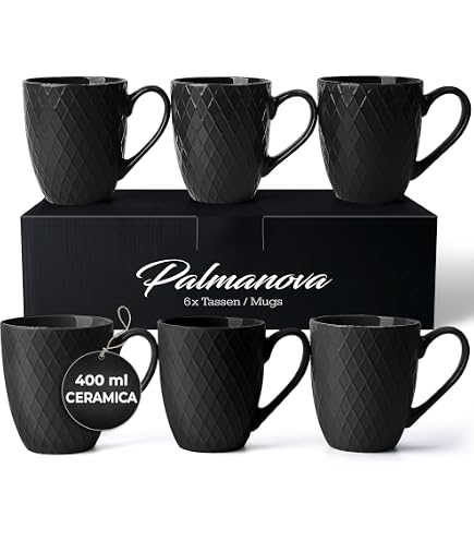 Van Well Set 6 Tazze Da Colazione Lilli – 350 Ml – Porcellana Bianca Classica – Lavabili In Lavastoviglie E Microonde