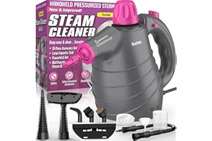 KUCKEE Steam Cleaner, Hand Held Steamer for Home Car, 10 Accessories Carpet Furniture Cleaner Machine, Portable Steaming Cleaner for Couch Grout Upholstery Floor Window Glass Bathroom Toilet Shower Kitchen