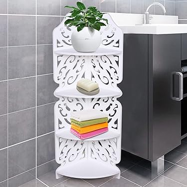 Allayu Wasserhahn Regal Walnuss - Saugnapf Aufbewahrung Für Badezimmer 40cm