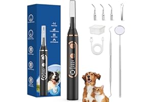 EMOCCI PRO Kit Detartrage Dentaire Chien Detartreur Dentaire avec 5 Modes et 3 Tetes Remplacables, Brosse à Dent Élimine des Tartres et des Plaques pour Détartrage Dentaire et Haleine Fraiche