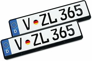 VZL Kennzeichenhalter für Autos | Nummernschildhalterung Auto | 2X Kennzeichenhalterung | Nummernschildhalter | Alternative zu Kennzeichenhalter Rahmenlos (Kennzeichenhalter ohne Befestigungskit)