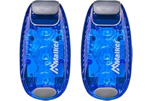 Malker LED Blinklicht Sicherheitslicht Set Sicherheit Licht für Kinder Schulranzen Nachtläufer Bergsteiger Hunde Leuchtanhänger mit Batterien Clip Dauerlicht und Blinklicht 2er