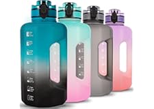 GIFUBOWA Big Water Bottle 2.2 Liters with Handle BPA Free Large Capacity Daily Drinks Jug for Gym Fitness (Green/Black Gradie