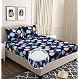 BSB HOME Premium Cotton 210Tc Elastic Fitted Bedsheets with 2 Pillow Covers | Double Bed with Corner Elastic Wrinkelfree Supersoft Floral Pattren Breathable |Size-72 x 68 + 6 inches |Multicolour5