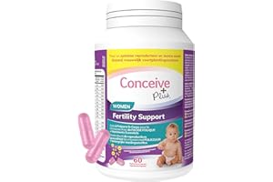 CONCEIVE PLUS Complément Fertilité pour Femmes - Équilibre Hormonal avec Calcium, Vitamine D, Myo Inositol, Acide Folique, Sélénium et Zinc - 60 Capsules - 30 Jours de Soutien à la Grossesse